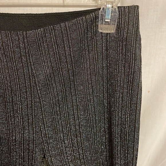 Paperoc Women’s Gray Silver Thread Dress Pants Midrift Blouse Size Large - Picture 11 of 16